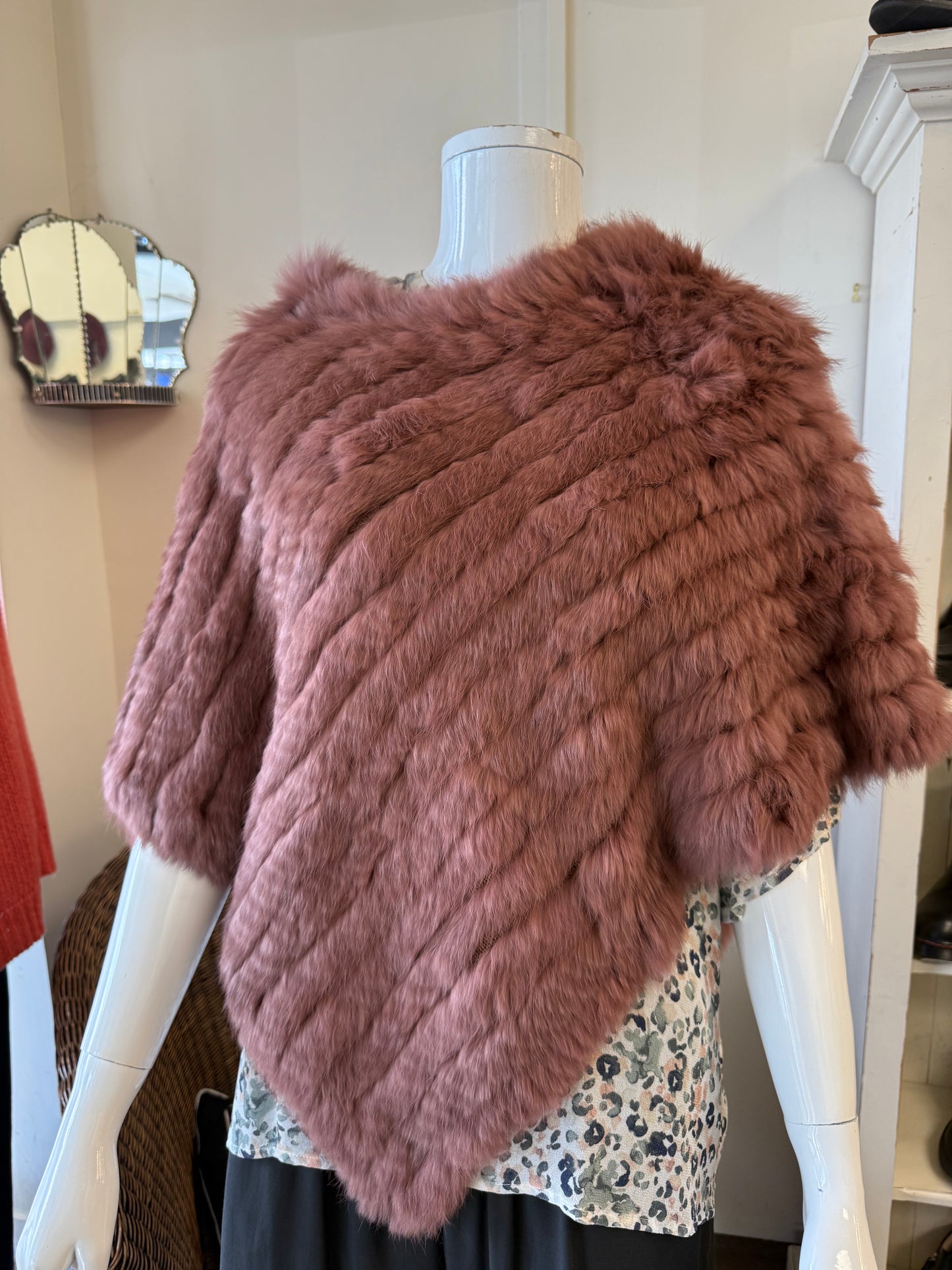 Loobie Story Faith Rabbit Fur Poncho