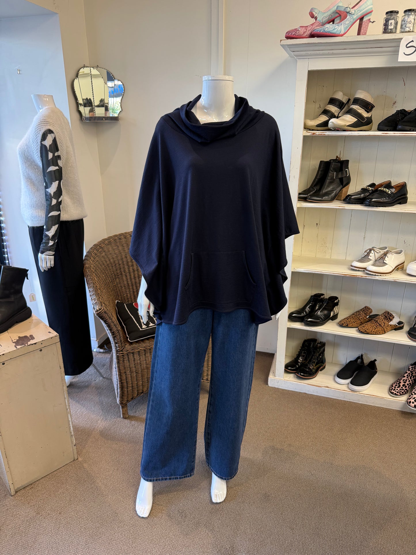 Foil Merino Knit Poncho