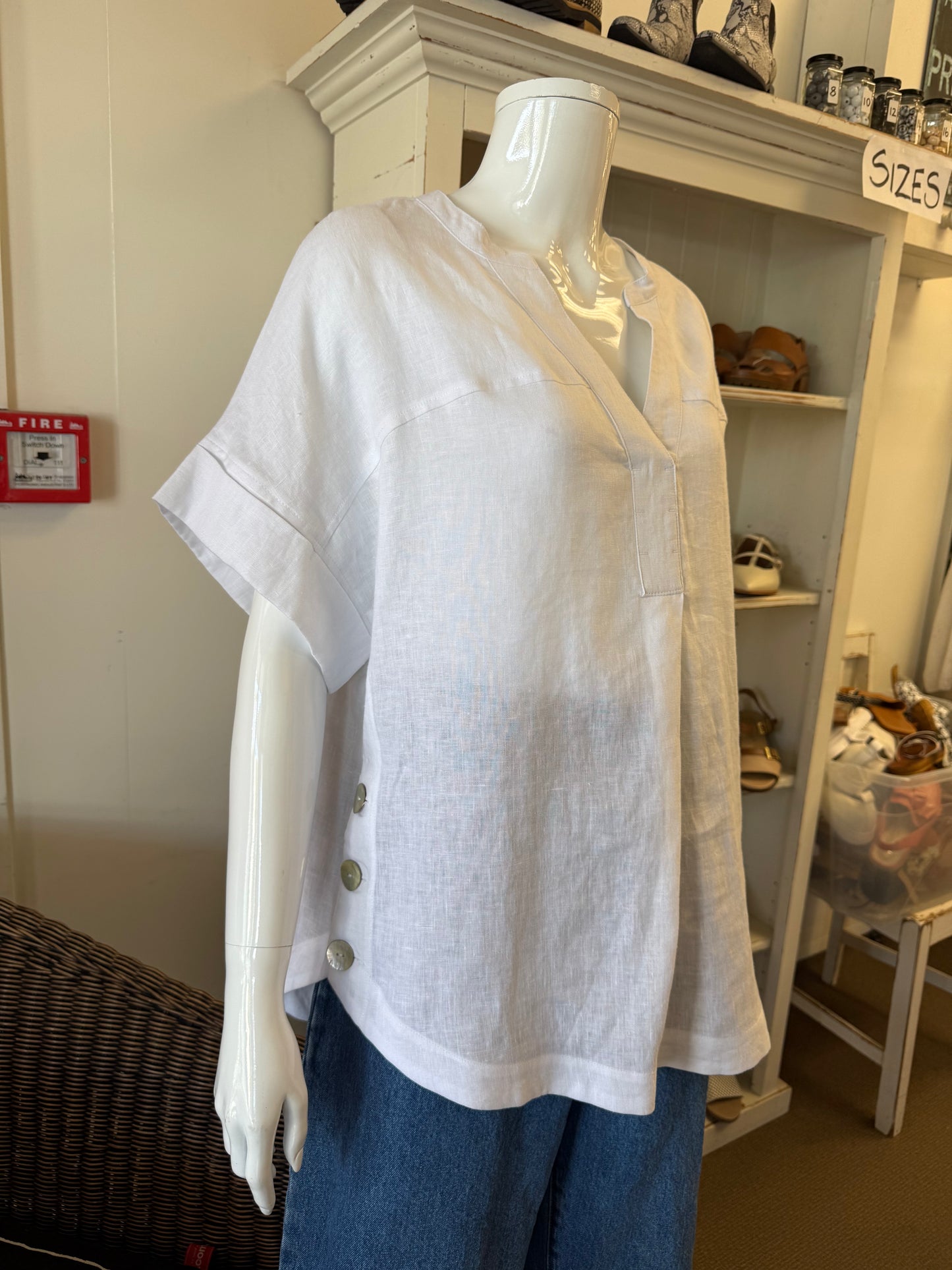 Foil Linen Top