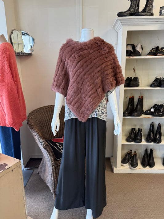 Loobie Story Faith Rabbit Fur Poncho