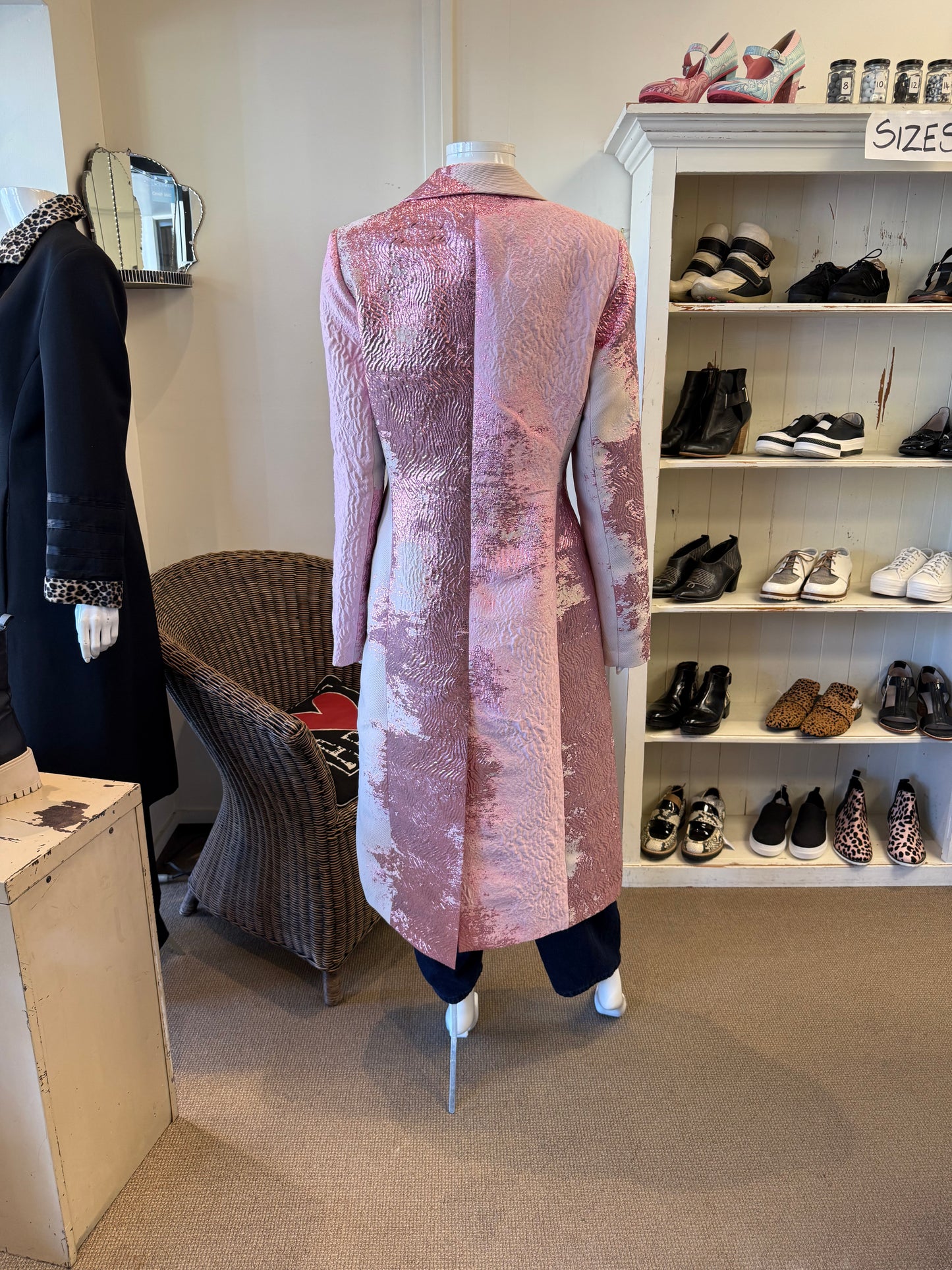 Stine Goya Anita Metallic Satin Jacquard Long Jacket