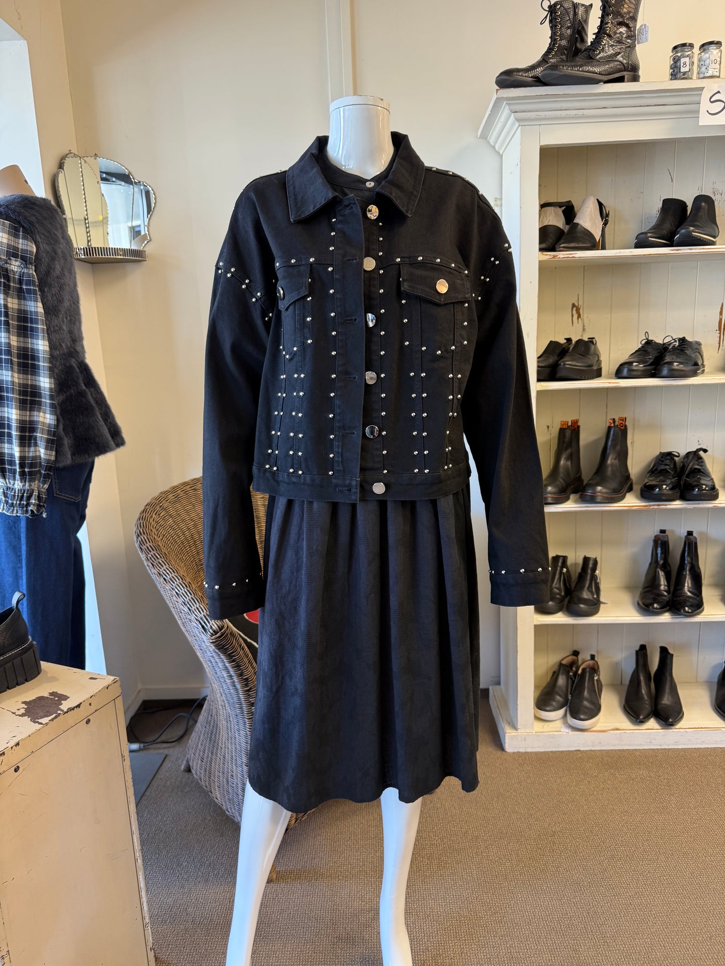 Charlo Cassidy Studded Denim Jacket