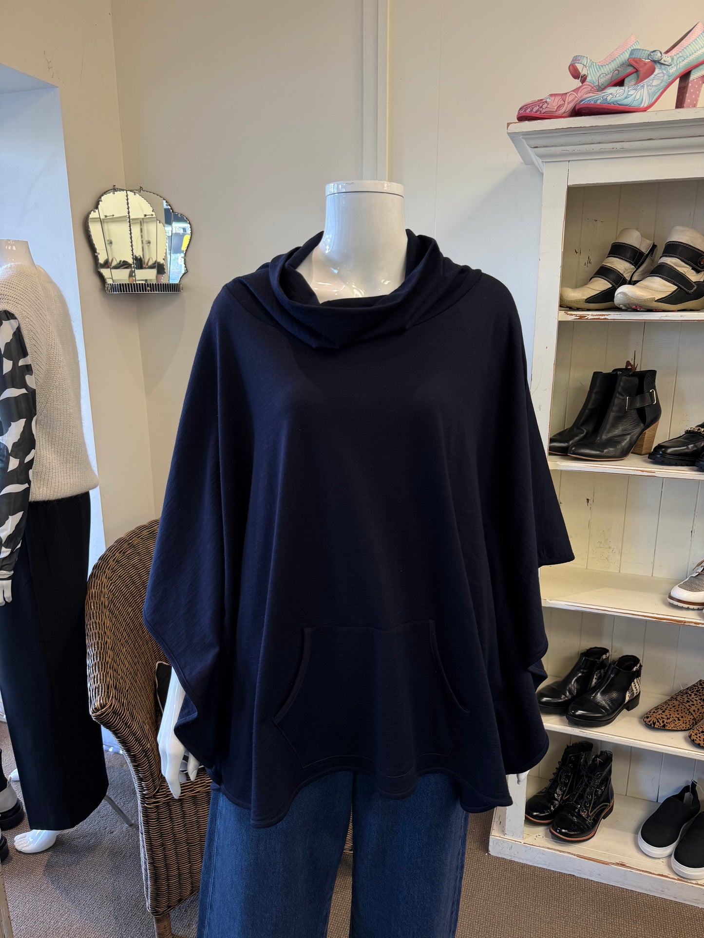 Foil Merino Knit Poncho