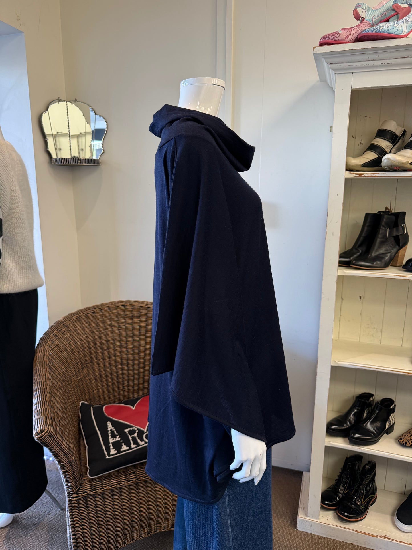 Foil Merino Knit Poncho