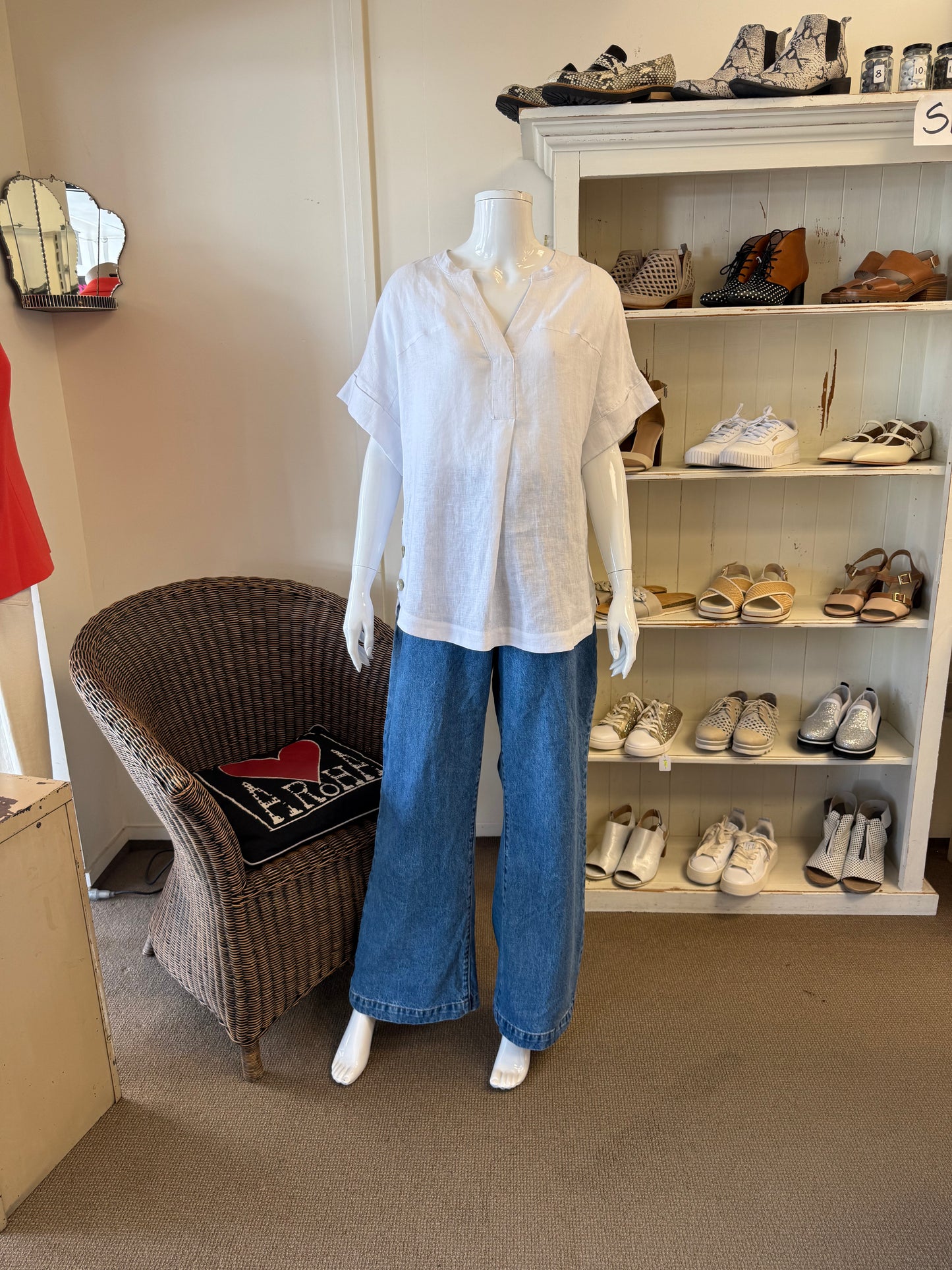 Foil Linen Top