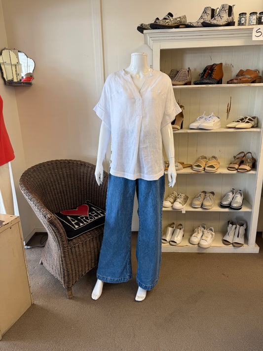 Foil Linen Top