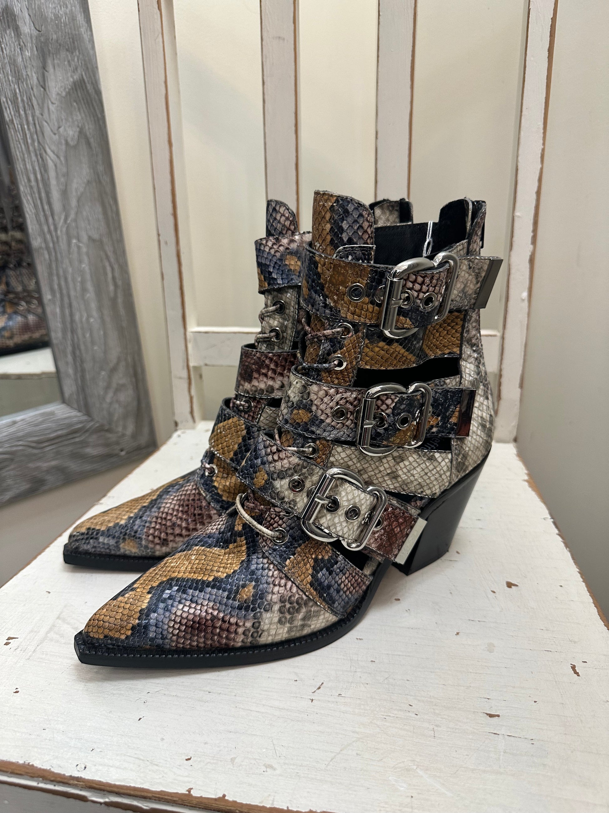 Jefferey Campbell Boots, Size 40, Colour Multi Faux Snake Skin